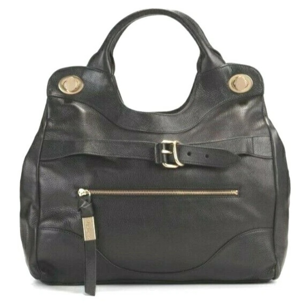 Foley + Corinna Black and Gold Leather Shoulder Bag